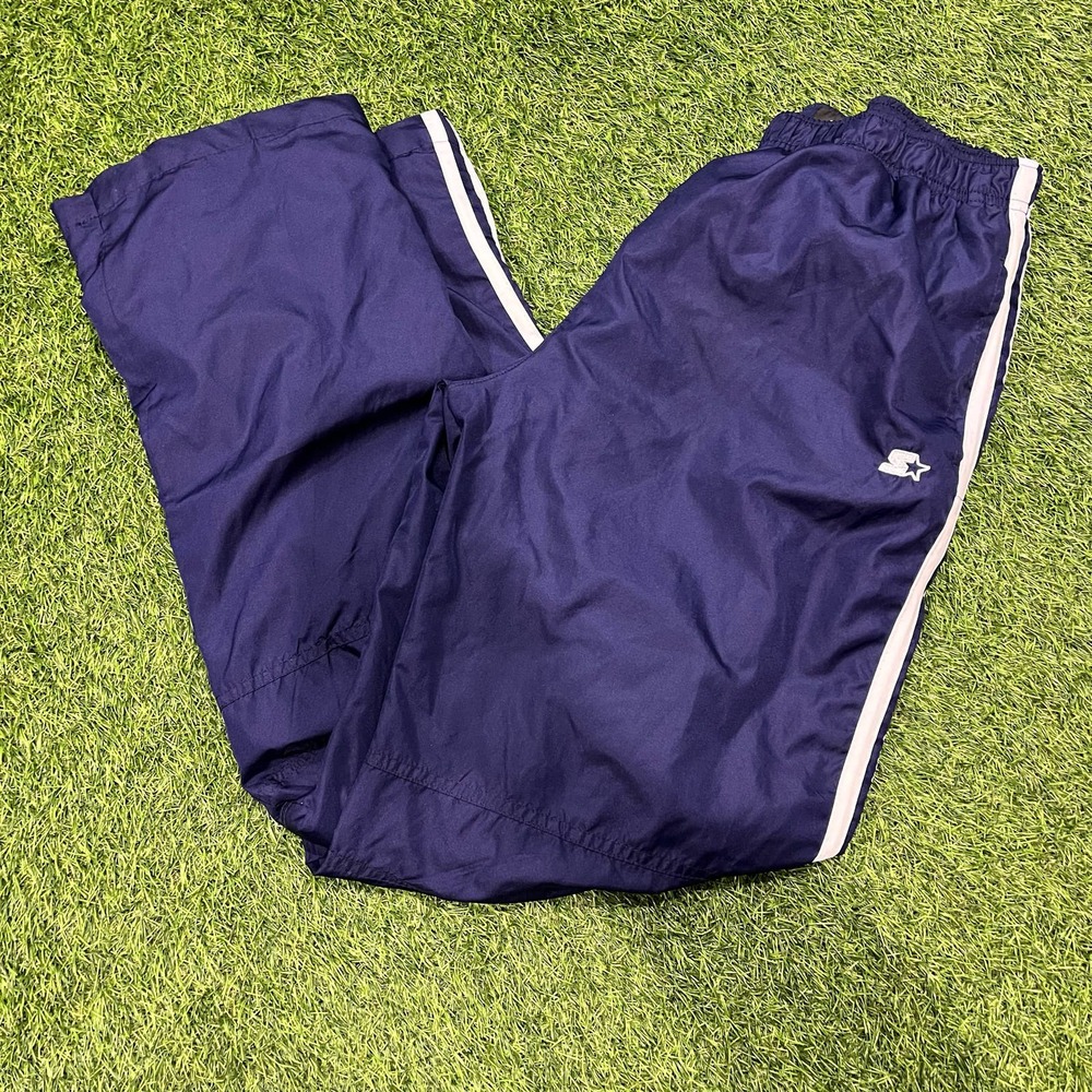 Vintage Boys Y2K Starter Navy and White Trackpants